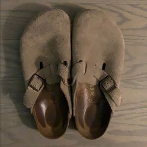 Birkenstock Boston Suede Leather in taupe